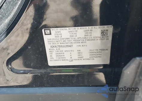 2018 GMC Terrain Sle from USA, damaged, VIN 3GKALTEV6JL289427